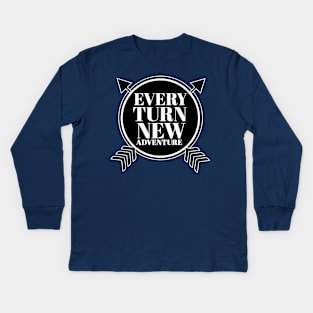 Every Turn New Adventure Logo Kids Long Sleeve T-Shirt